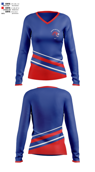 Womens Long Sleeve Vneck Shirt, Leander High School Golf, Golf, Teamtime, Team time, sublimation, custom sports apparel, team uniforms, spirit wear, spiritwear, sports uniforms, custom shirts, team store, custom team store, fundraiser sports, apparel fundraiser