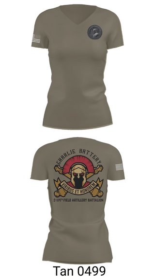 Womens Short Sleeve Vneck Shirt, Charlie Battery 2-114th FA, , Teamtime, Team time, sublimation, custom sports apparel, team uniforms, spirit wear, spiritwear, sports uniforms, custom shirts, team store, custom team store, fundraiser sports, apparel fundraiser