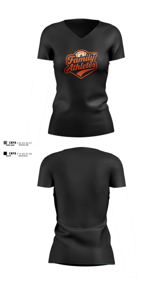 Womens Short Sleeve Vneck Shirt, Family Of Athletes, , Teamtime, Team time, sublimation, custom sports apparel, team uniforms, spirit wear, spiritwear, sports uniforms, custom shirts, team store, custom team store, fundraiser sports, apparel fundraiser