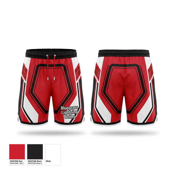 Athletic Shorts With Pockets, Bluegrass Lightning Belles, Softball, Teamtime, Team time, sublimation, custom sports apparel, team uniforms, spirit wear, spiritwear, sports uniforms, custom shirts, team store, custom team store, fundraiser sports, apparel fundraiser