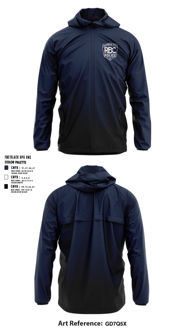 Windbreaker, Rainbow City Police Department, Police, Teamtime, Team time, sublimation, custom sports apparel, team uniforms, spirit wear, spiritwear, sports uniforms, custom shirts, team store, custom team store, fundraiser sports, apparel fundraiser