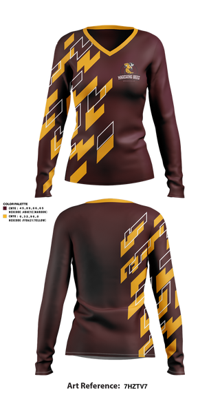 Womens Long Sleeve Vneck Shirt, Brookville High School Band, Spirit Store, Teamtime, Team time, sublimation, custom sports apparel, team uniforms, spirit wear, spiritwear, sports uniforms, custom shirts, team store, custom team store, fundraiser sports, apparel fundraiser