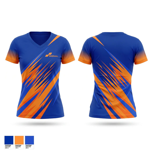 Womens Short Sleeve Vneck Shirt, Signal, , Teamtime, Team time, sublimation, custom sports apparel, team uniforms, spirit wear, spiritwear, sports uniforms, custom shirts, team store, custom team store, fundraiser sports, apparel fundraiser