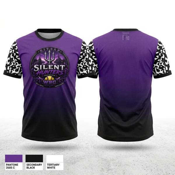 Soft Poly Tee Cotton Like Feel, WBC Silent Hunters, Softball, Teamtime, Team time, sublimation, custom sports apparel, team uniforms, spirit wear, spiritwear, sports uniforms, custom shirts, team store, custom team store, fundraiser sports, apparel fundraiser