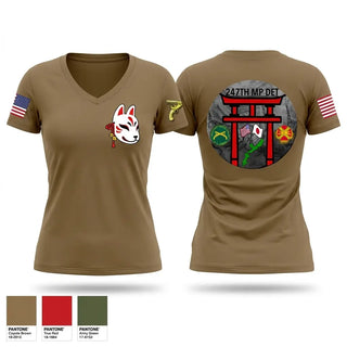 Womens Short Sleeve Vneck Shirt, 247TH Military Police Detachment, Army, Teamtime, Team time, sublimation, custom sports apparel, team uniforms, spirit wear, spiritwear, sports uniforms, custom shirts, team store, custom team store, fundraiser sports, apparel fundraiser