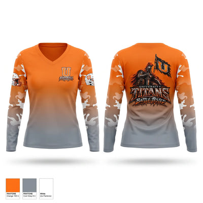 University Titans Women's Long Sleeve V-neck Shirt - 1