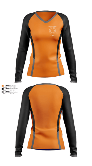 Womens Long Sleeve Vneck Shirt, Southwest Stallions, , Teamtime, Team time, sublimation, custom sports apparel, team uniforms, spirit wear, spiritwear, sports uniforms, custom shirts, team store, custom team store, fundraiser sports, apparel fundraiser