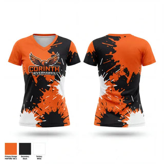 Womens Short Sleeve Vneck Shirt, Corinth Central High School Softball, Softball, Teamtime, Team time, sublimation, custom sports apparel, team uniforms, spirit wear, spiritwear, sports uniforms, custom shirts, team store, custom team store, fundraiser sports, apparel fundraiser
