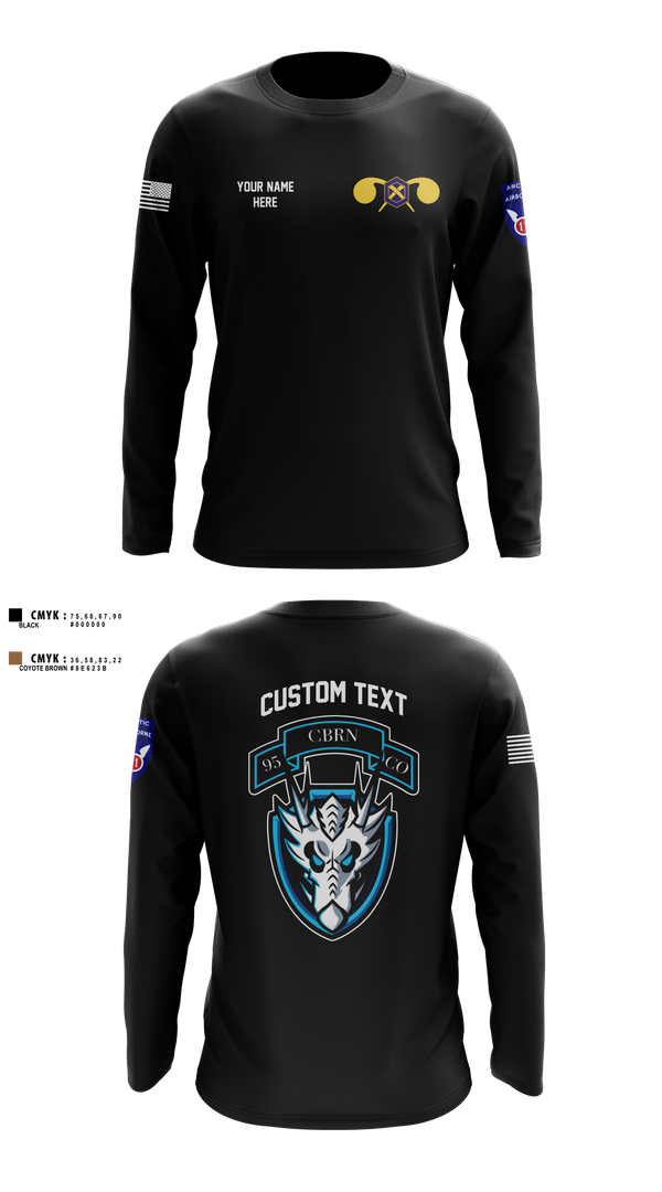 Long Sleeve Performance Shirt, 1st Platoon, 95th CBRN, Army, Teamtime, Team time, sublimation, custom sports apparel, team uniforms, spirit wear, spiritwear, sports uniforms, custom shirts, team store, custom team store, fundraiser sports, apparel fundraiser