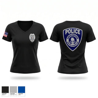Womens Short Sleeve Vneck Shirt, GREENWOOD POLICE DEPARTMENT, Police, Teamtime, Team time, sublimation, custom sports apparel, team uniforms, spirit wear, spiritwear, sports uniforms, custom shirts, team store, custom team store, fundraiser sports, apparel fundraiser
