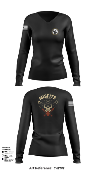 Womens Long Sleeve Vneck Shirt, 2-8 Cav, HHC, Medic Platoon, , Teamtime, Team time, sublimation, custom sports apparel, team uniforms, spirit wear, spiritwear, sports uniforms, custom shirts, team store, custom team store, fundraiser sports, apparel fundraiser