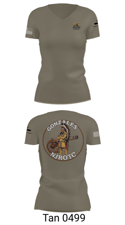 NJROTC Apache Company 29120146 Women's Short Sleeve V-neck Shirt - 65