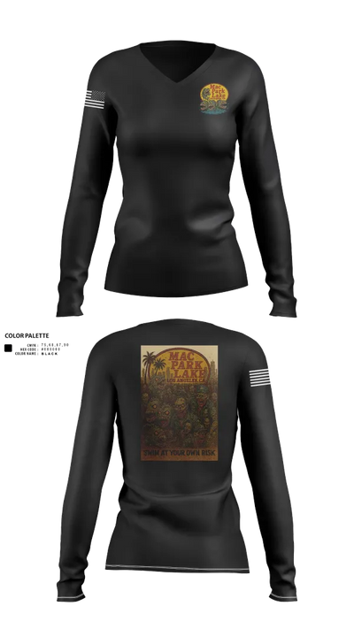 MACARTHUR PARK UNIT 16981211 Women's Long Sleeve V-neck Shirt - 21