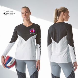 Womens Long Sleeve Vneck Shirt, LaCaze, Women's Volleyball, Teamtime, Team time, sublimation, custom sports apparel, team uniforms, spirit wear, spiritwear, sports uniforms, custom shirts, team store, custom team store, fundraiser sports, apparel fundraiser