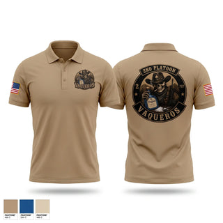 Short Sleeve Performance Polo, 2nd Platoon Vaqueros, Army, Teamtime, Team time, sublimation, custom sports apparel, team uniforms, spirit wear, spiritwear, sports uniforms, custom shirts, team store, custom team store, fundraiser sports, apparel fundraiser