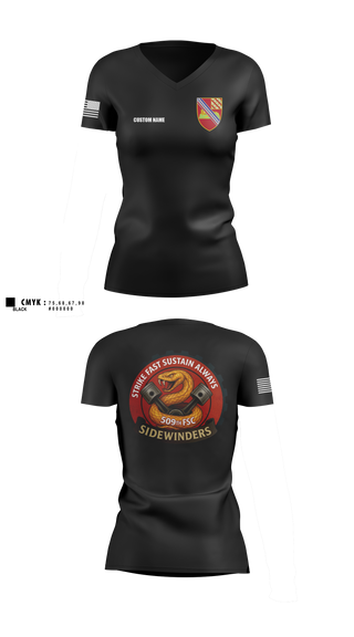 Womens Short Sleeve Vneck Shirt, 509th FSC, Army, Teamtime, Team time, sublimation, custom sports apparel, team uniforms, spirit wear, spiritwear, sports uniforms, custom shirts, team store, custom team store, fundraiser sports, apparel fundraiser