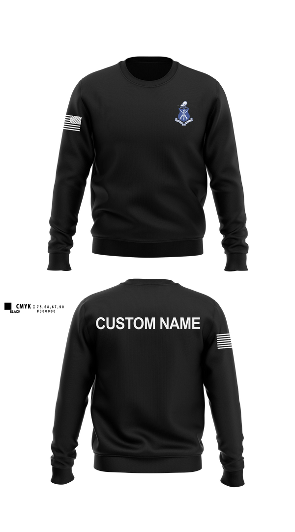 Crew Neck Sweatshirt, Pershing Rifles, National Guard, Teamtime, Team time, sublimation, custom sports apparel, team uniforms, spirit wear, spiritwear, sports uniforms, custom shirts, team store, custom team store, fundraiser sports, apparel fundraiser