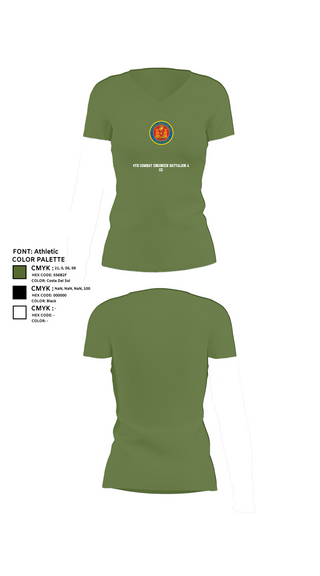 Womens Short Sleeve Vneck Shirt, 4th Combat Engineer Battalion A Co, Marines, Teamtime, Team time, sublimation, custom sports apparel, team uniforms, spirit wear, spiritwear, sports uniforms, custom shirts, team store, custom team store, fundraiser sports, apparel fundraiser