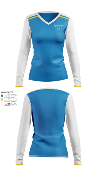 Womens Long Sleeve Vneck Shirt, Longhorns, Women's Volleyball, Teamtime, Team time, sublimation, custom sports apparel, team uniforms, spirit wear, spiritwear, sports uniforms, custom shirts, team store, custom team store, fundraiser sports, apparel fundraiser
