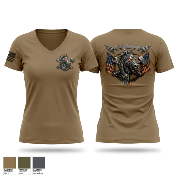 Womens Short Sleeve Vneck Shirt, 62 FMT, Army, Teamtime, Team time, sublimation, custom sports apparel, team uniforms, spirit wear, spiritwear, sports uniforms, custom shirts, team store, custom team store, fundraiser sports, apparel fundraiser
