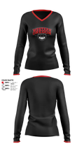 Western Oregon University Equestrian 74623833 Women's Long Sleeve V-neck Shirt - 5