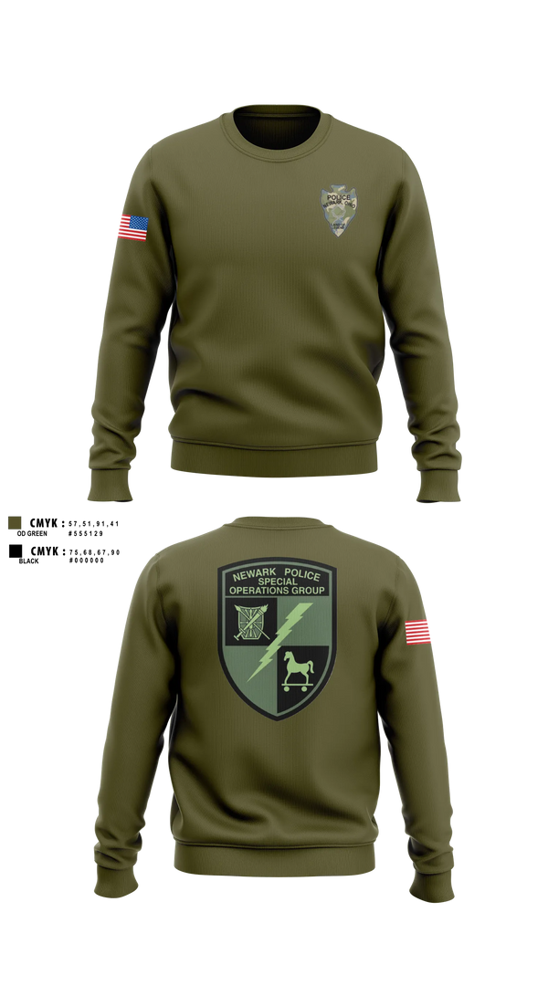 Crew Neck Sweatshirt, Newark Police Special Operations Group, Police, Teamtime, Team time, sublimation, custom sports apparel, team uniforms, spirit wear, spiritwear, sports uniforms, custom shirts, team store, custom team store, fundraiser sports, apparel fundraiser