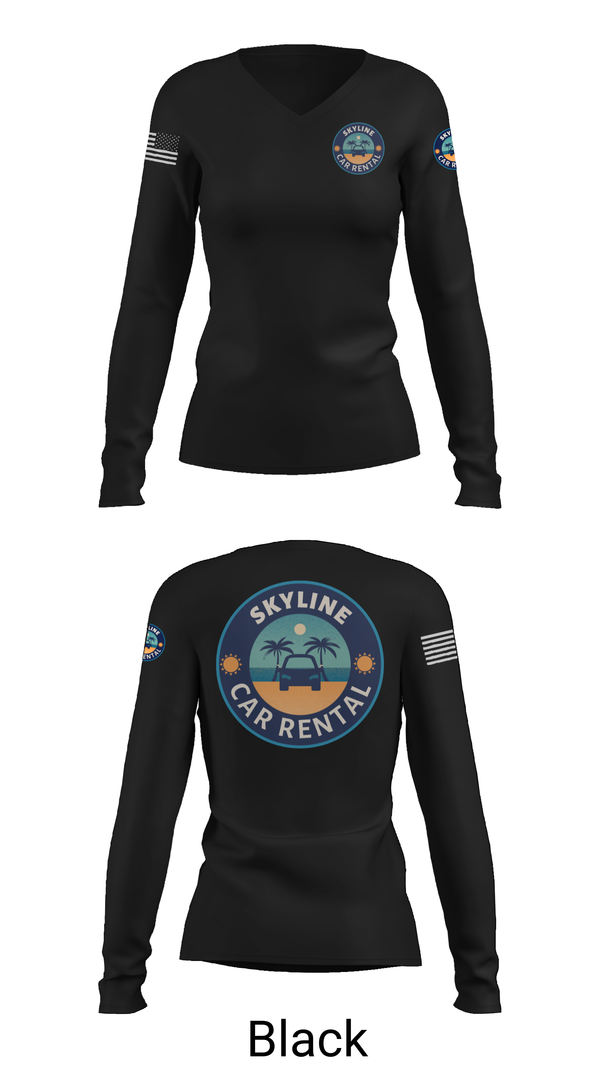 Womens Long Sleeve Vneck Shirt, Skyline Car Rental, Men's Basketball, Teamtime, Team time, sublimation, custom sports apparel, team uniforms, spirit wear, spiritwear, sports uniforms, custom shirts, team store, custom team store, fundraiser sports, apparel fundraiser