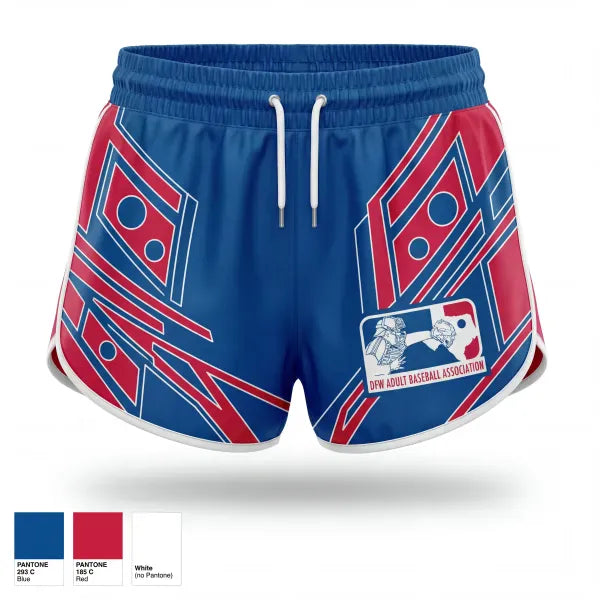 Womens Shorts, DFW Adult Baseball Association, Baseball, Teamtime, Team time, sublimation, custom sports apparel, team uniforms, spirit wear, spiritwear, sports uniforms, custom shirts, team store, custom team store, fundraiser sports, apparel fundraiser