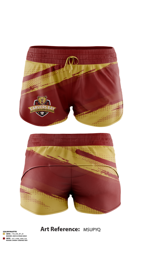 Womens Shorts, Carvers Bay Cheer, Cheer, Teamtime, Team time, sublimation, custom sports apparel, team uniforms, spirit wear, spiritwear, sports uniforms, custom shirts, team store, custom team store, fundraiser sports, apparel fundraiser
