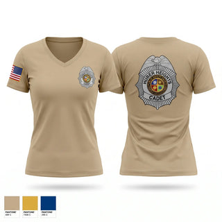 Womens Short Sleeve Vneck Shirt, Huber Heights Public Safety Cadets, Police, Teamtime, Team time, sublimation, custom sports apparel, team uniforms, spirit wear, spiritwear, sports uniforms, custom shirts, team store, custom team store, fundraiser sports, apparel fundraiser
