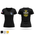 USS NEVADA Chief’s Mess Women's Short Sleeve V-neck Shirt - 1