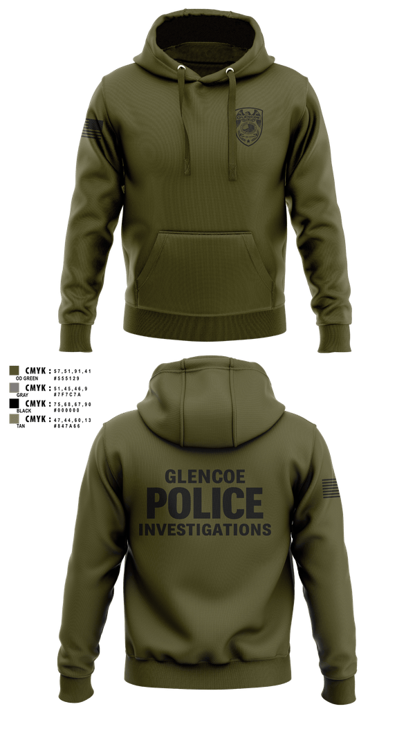Hoodie, Glencoe Investigations, Police, Teamtime, Team time, sublimation, custom sports apparel, team uniforms, spirit wear, spiritwear, sports uniforms, custom shirts, team store, custom team store, fundraiser sports, apparel fundraiser