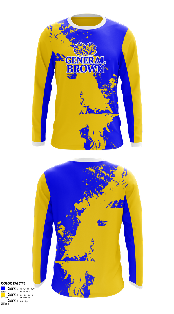 Long Sleeve Performance Shirt, General Brown, Cheer, Teamtime, Team time, sublimation, custom sports apparel, team uniforms, spirit wear, spiritwear, sports uniforms, custom shirts, team store, custom team store, fundraiser sports, apparel fundraiser