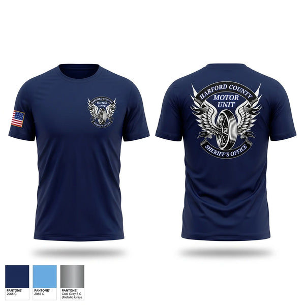 Short Sleeve Performance Shirt, Harford County Sheriff's Office Motor Unit, Police, Teamtime, Team time, sublimation, custom sports apparel, team uniforms, spirit wear, spiritwear, sports uniforms, custom shirts, team store, custom team store, fundraiser sports, apparel fundraiser