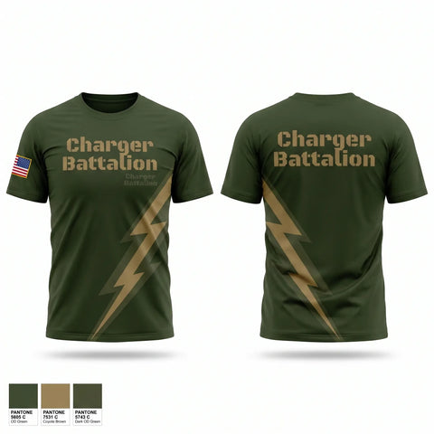 Old School Cotton Feel Shirt, Charger Battalion, Army, Teamtime, Team time, sublimation, custom sports apparel, team uniforms, spirit wear, spiritwear, sports uniforms, custom shirts, team store, custom team store, fundraiser sports, apparel fundraiser