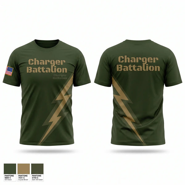 Old School Cotton Feel Shirt, Charger Battalion, Army, Teamtime, Team time, sublimation, custom sports apparel, team uniforms, spirit wear, spiritwear, sports uniforms, custom shirts, team store, custom team store, fundraiser sports, apparel fundraiser