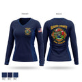 Glades County Fire Rescue Women's Long Sleeve V-neck Shirt - 1