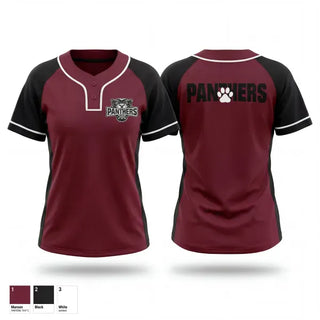 Two Button Softball Jersey, Merryville Panthers, Softball, Teamtime, Team time, sublimation, custom sports apparel, team uniforms, spirit wear, spiritwear, sports uniforms, custom shirts, team store, custom team store, fundraiser sports, apparel fundraiser