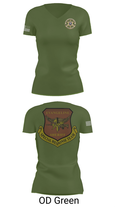 Evangeline Parish Sheriffs Office S.R.T Women's Short Sleeve V-neck Shirt - 46