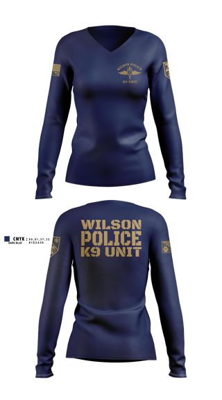 Womens Long Sleeve Vneck Shirt, K9, Police, Teamtime, Team time, sublimation, custom sports apparel, team uniforms, spirit wear, spiritwear, sports uniforms, custom shirts, team store, custom team store, fundraiser sports, apparel fundraiser