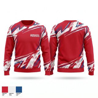 Crew Neck Sweatshirt, Huskies, Men's Basketball, Teamtime, Team time, sublimation, custom sports apparel, team uniforms, spirit wear, spiritwear, sports uniforms, custom shirts, team store, custom team store, fundraiser sports, apparel fundraiser