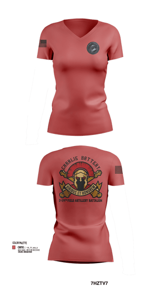 Womens Short Sleeve Vneck Shirt, Charlie Battery 2-114th FA, , Teamtime, Team time, sublimation, custom sports apparel, team uniforms, spirit wear, spiritwear, sports uniforms, custom shirts, team store, custom team store, fundraiser sports, apparel fundraiser
