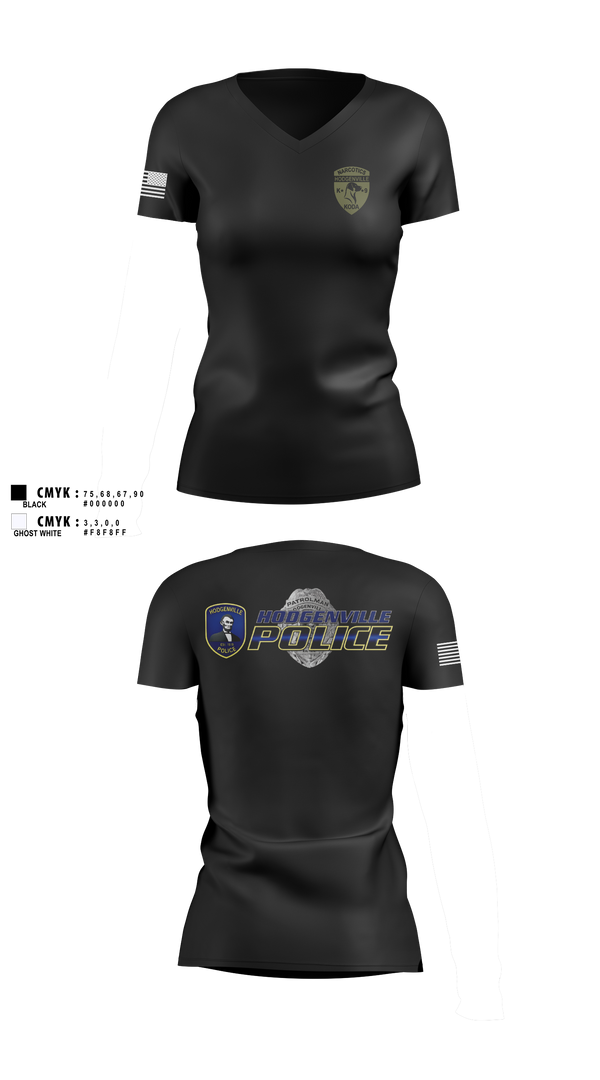 Womens Short Sleeve Vneck Shirt, Hodgenville Police Department, Police, Teamtime, Team time, sublimation, custom sports apparel, team uniforms, spirit wear, spiritwear, sports uniforms, custom shirts, team store, custom team store, fundraiser sports, apparel fundraiser
