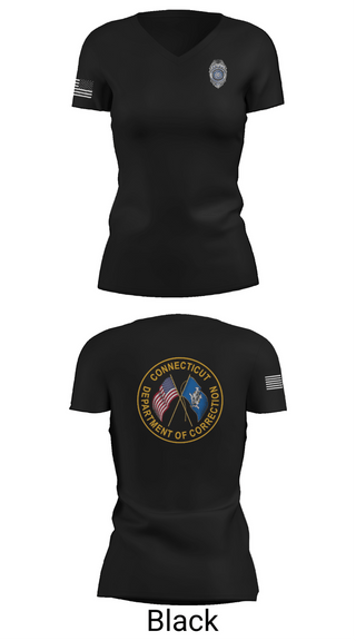 Womens Short Sleeve Vneck Shirt, Connecticut Department of Corrections, Police, Teamtime, Team time, sublimation, custom sports apparel, team uniforms, spirit wear, spiritwear, sports uniforms, custom shirts, team store, custom team store, fundraiser sports, apparel fundraiser
