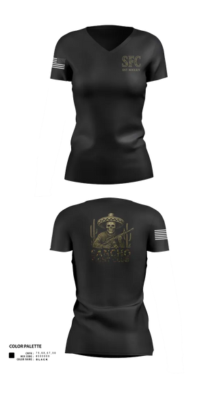 Womens Short Sleeve Vneck Shirt, Sancho Fight Club, , Teamtime, Team time, sublimation, custom sports apparel, team uniforms, spirit wear, spiritwear, sports uniforms, custom shirts, team store, custom team store, fundraiser sports, apparel fundraiser