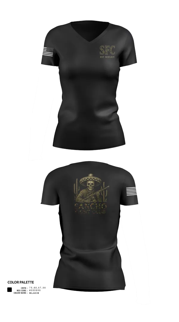 Womens Short Sleeve Vneck Shirt, Sancho Fight Club, , Teamtime, Team time, sublimation, custom sports apparel, team uniforms, spirit wear, spiritwear, sports uniforms, custom shirts, team store, custom team store, fundraiser sports, apparel fundraiser