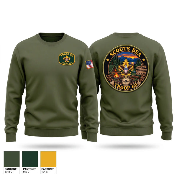 Crew Neck Sweatshirt, Troup 60, Fire Department, Teamtime, Team time, sublimation, custom sports apparel, team uniforms, spirit wear, spiritwear, sports uniforms, custom shirts, team store, custom team store, fundraiser sports, apparel fundraiser
