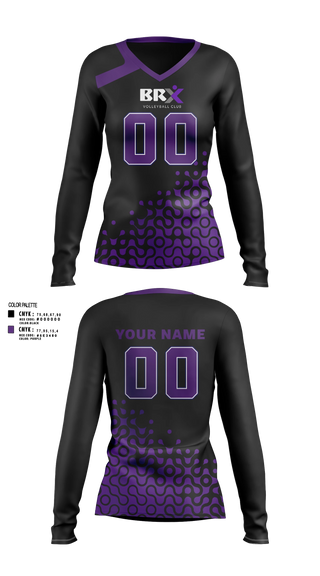 Womens Long Sleeve Vneck Shirt, BRX, Women's Volleyball, Teamtime, Team time, sublimation, custom sports apparel, team uniforms, spirit wear, spiritwear, sports uniforms, custom shirts, team store, custom team store, fundraiser sports, apparel fundraiser