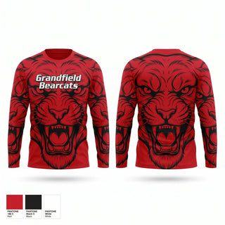 Long Sleeve Performance Shirt, Grandfield Bearcats, Men's Basketball, Teamtime, Team time, sublimation, custom sports apparel, team uniforms, spirit wear, spiritwear, sports uniforms, custom shirts, team store, custom team store, fundraiser sports, apparel fundraiser