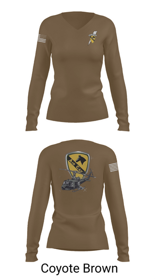 Womens Long Sleeve Vneck Shirt, 3227 aircav, Army, Teamtime, Team time, sublimation, custom sports apparel, team uniforms, spirit wear, spiritwear, sports uniforms, custom shirts, team store, custom team store, fundraiser sports, apparel fundraiser